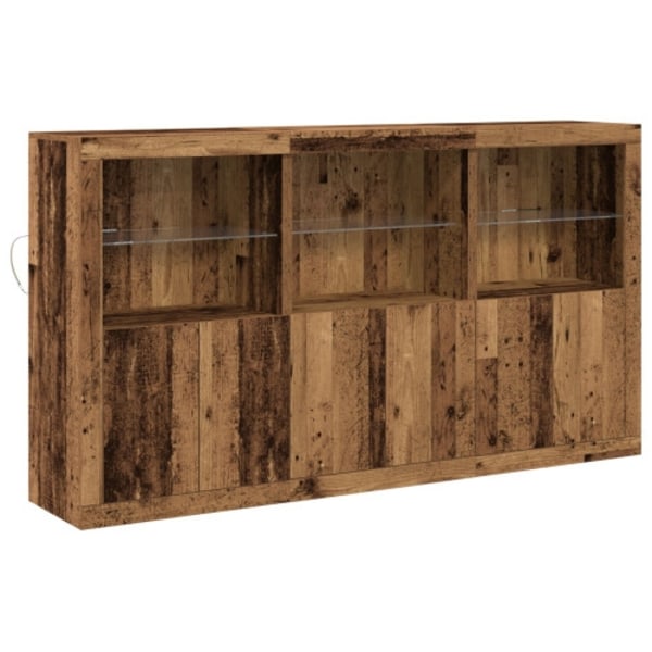 sideoarmar med LED-lampor gamla trädet 181.5x37x100 cm konstruerat trä