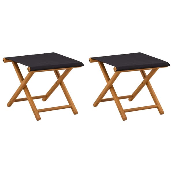 Deck Chair 2 pcs Massiv Eukalyptus Trä Svart