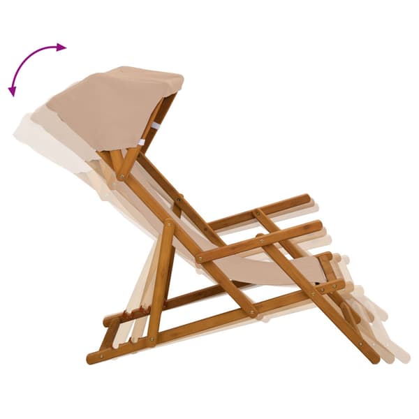 Deck Chair 2 st 3 Position Massiv Eukalyptus Trä Taupe
