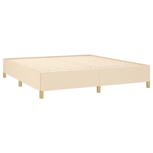 Boxspring-sängram gräddvit 180x200 cm tyg