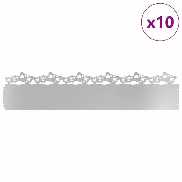 Gräskanter 10 pcs Silver 103 x 0,05 x 22 cm Galvaniserat Stål