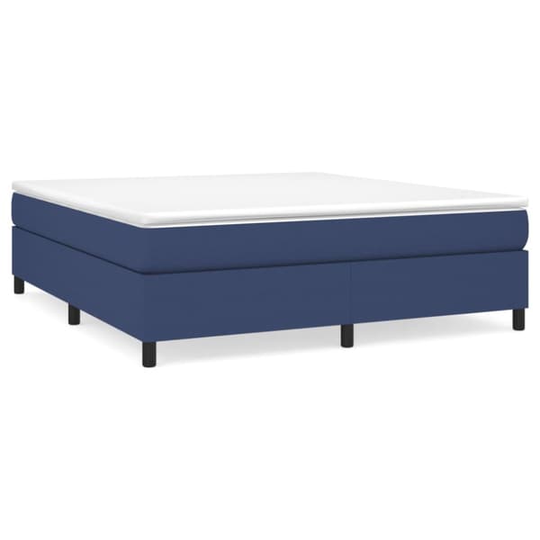 Boxspring-sängram blå 180x200 cm tyg