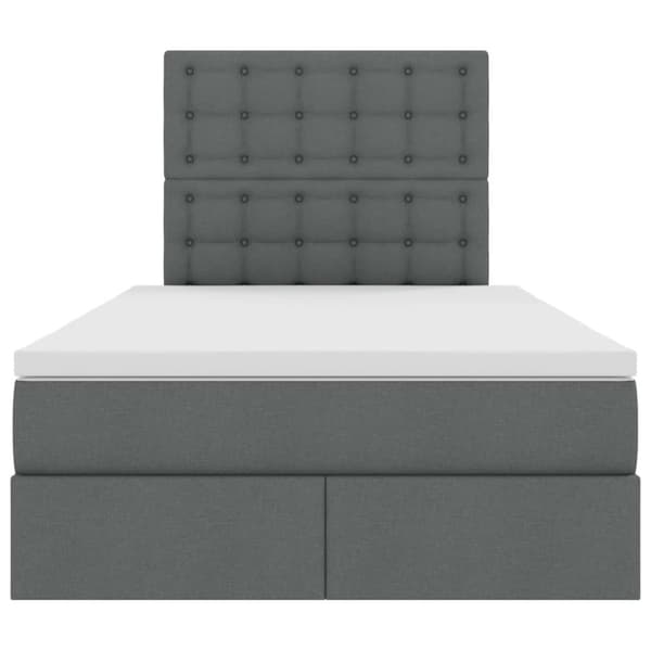 Förvaringssäng med LED med led Mörkgrå 120 x 190 cm Polyester