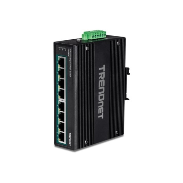 TRENDnet TI-PG80B - switch - 8 portar - ohanterad - TAA-kompatibel Svart