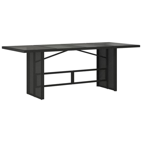Trädgårdsmöbelset 7 pcs Svart konstrotting