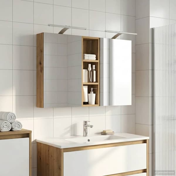 Badrumsskåpsset 3 st 100 x 10,5 x 60,5 cm Konstruerat trä