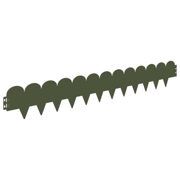 Kant för gräsmatta 10 pcs 103 x 15 cm Stål Olivgrön