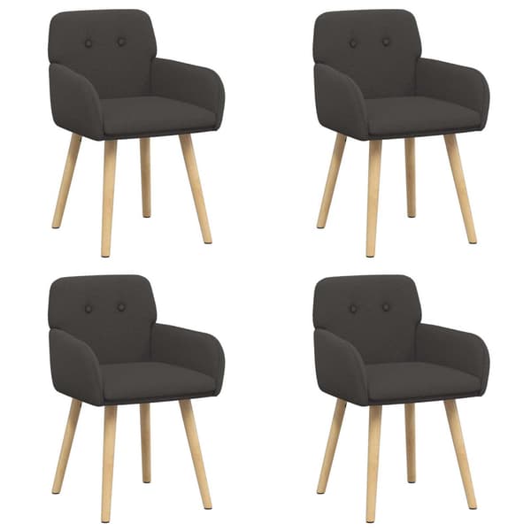 Matstolar 4 pcs Bouclé Mörkgrå 59 x 57 x 85 cm