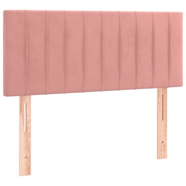 Ramsäng med madrass rosa 90x190 cm sammet