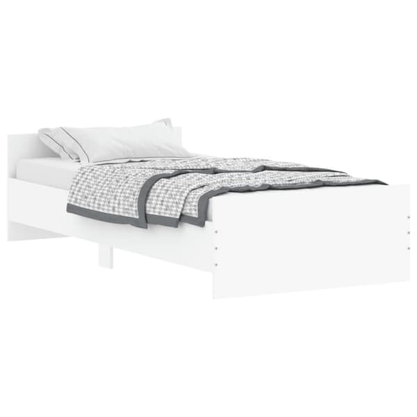 Sängram vit 90x190 cm konstruerat trä
