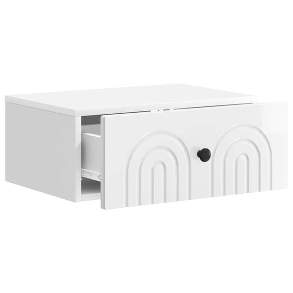 Väggmonterat Sängbord 2 pcs Vit högglans 49 x 34,5 x 20 cm