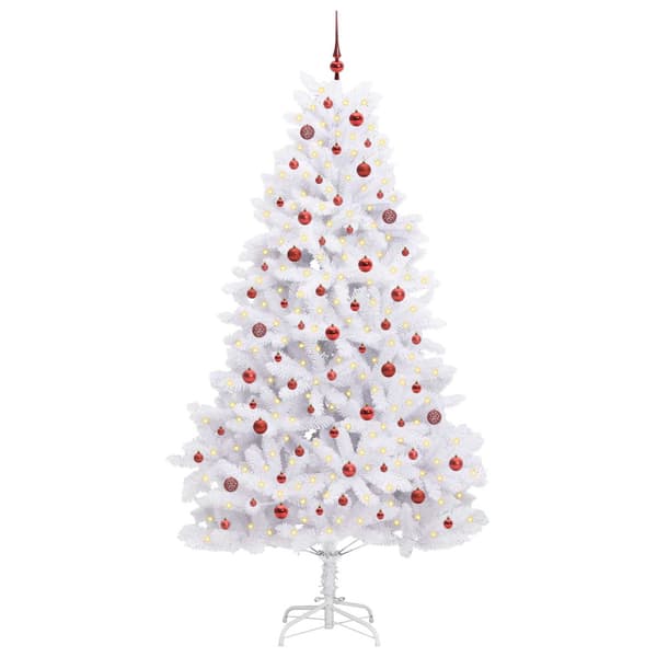 Plast Hingad Julgran Vit 240 cm PVC och stål