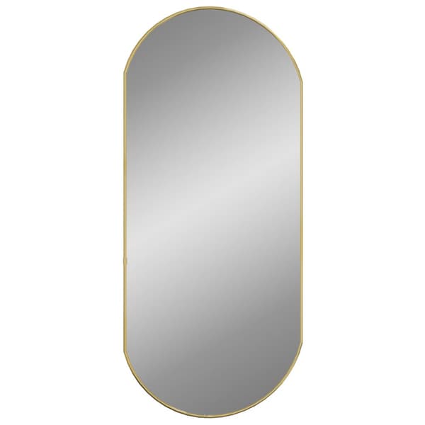 Väggspegel guld 90x40 cm oval