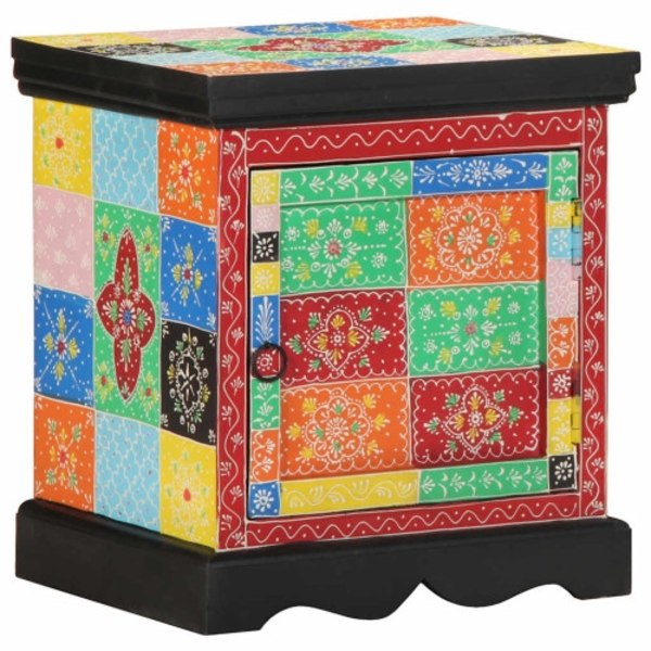 Sängbord flerfärgat 40x35x45 cm massivt trä mango