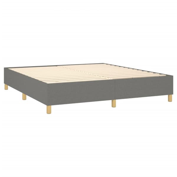 Ramsäng med madrass mörkgrå 200x200 cm tyg