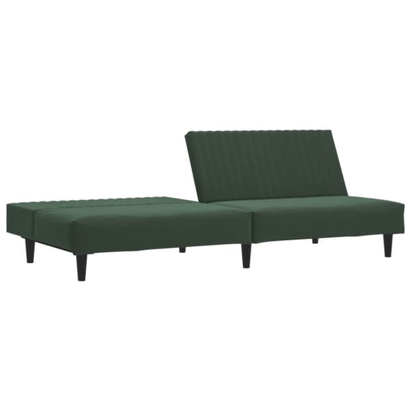 Bäddsoffa 2-sits mörkgrön sammet