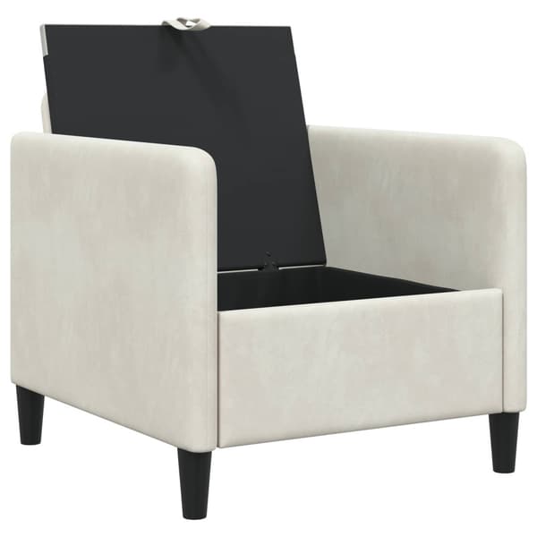 Soffa med förvaring Gräddvit 72 x 78 x 87 cm Polyester