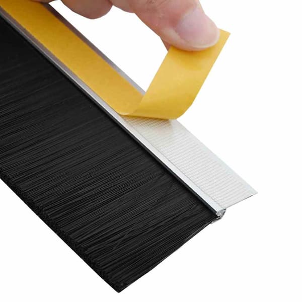 Självhäftande dörrborstlist 6 pcs Silver 100 cm