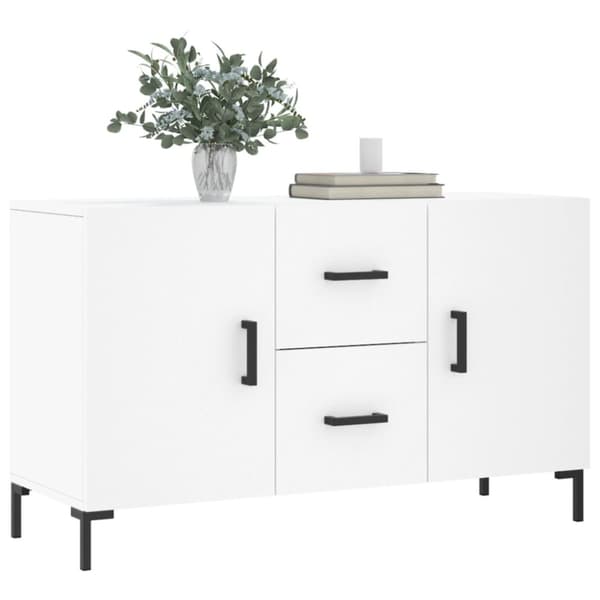 Skänk vit 100x36x60 cm konstruerat trä