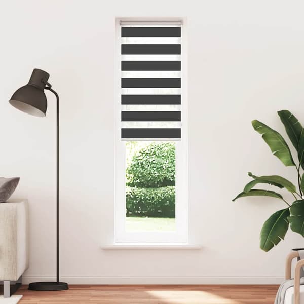 Rullgardin zebra svart 60x230 cm tyg bredd 55,9 cm polyester