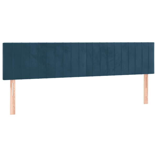 Sänggavlar mörkblå 200x5x78/88 cm sammet