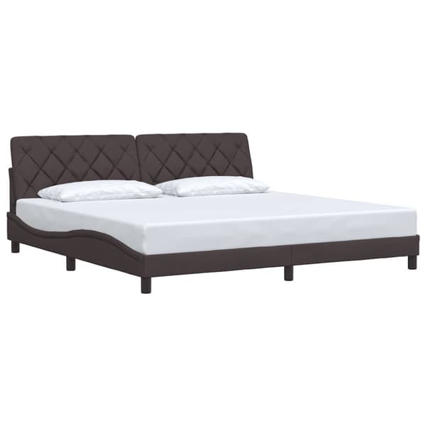 Bed Frame without Mattress Dark Brown 200x200 cm Fabric