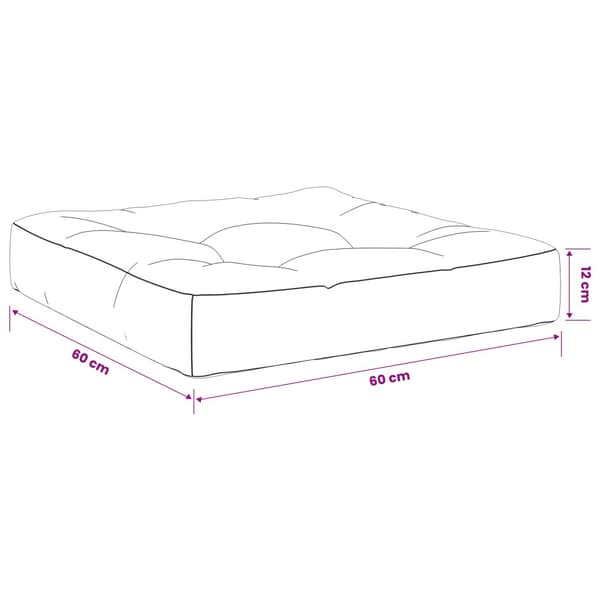 1-delad Sittdyna VIANEN 100% Polyester Vit 60 x 60 x 12 cm