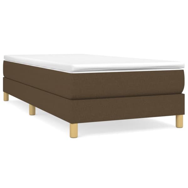 Boxspring-sängram mörkbrun 80x200 cm tyg