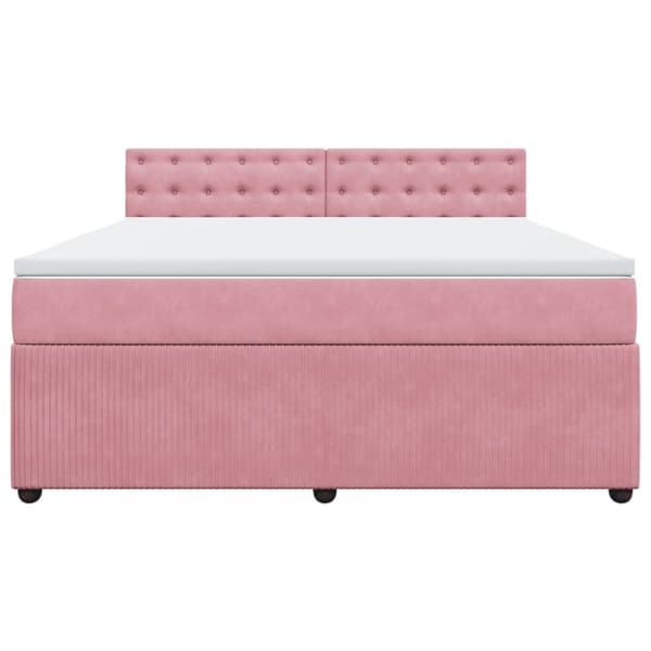 Ramsäng med madrass rosa 180x200 cm sammet