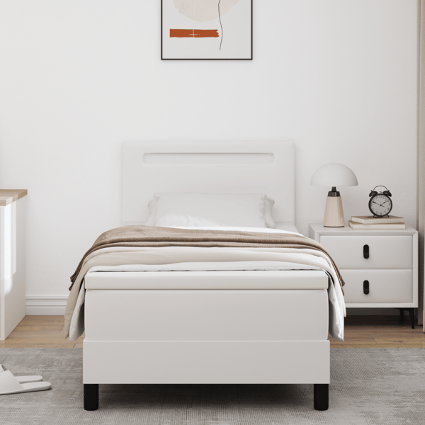 Bäddfjäder med LED-ljusslingor Vit 100 x 200 cm Konstläder