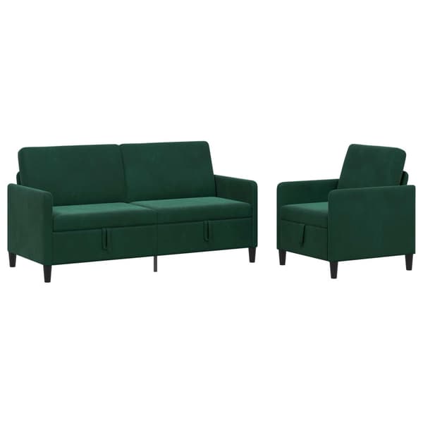 Soffgrupp med förvaring 2 st Mörkgrön Polyester