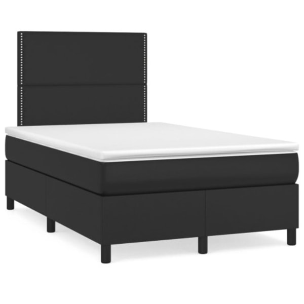 Ramsäng med madrass svart 120x190 cm konstläder
