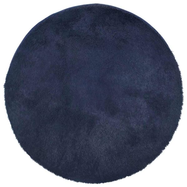 Ryamatta med lång lugg NAVARRA marinblå 200x200 cm polyester