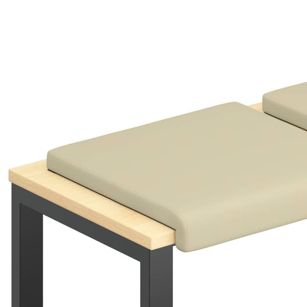 Bänk kudde 2 st Konstläder Gräddvit Djup 35 cm