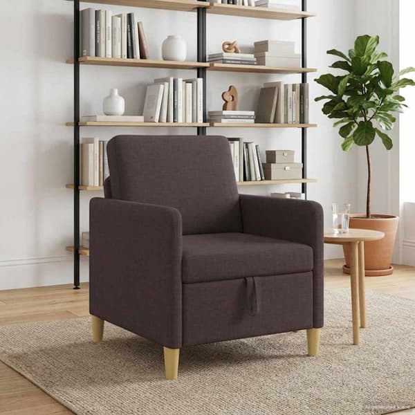 Soffa med förvaring Mörkbrun 72 x 78 x 87 cm Polyester