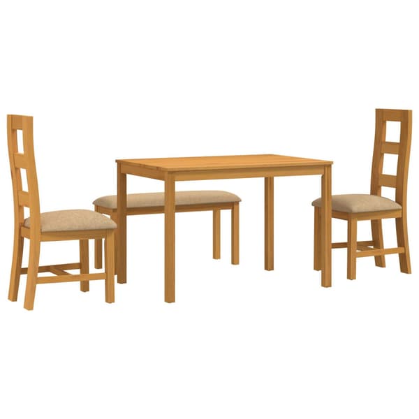 Matgrupp 4 st Beige Massivt Ekträ