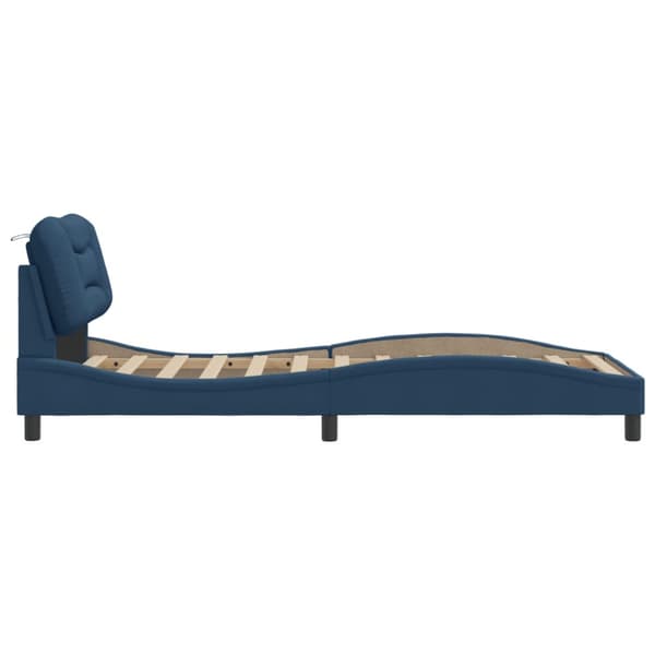 Bed Frame without Mattress "Hvar" Blue 90x200 cm Fabric