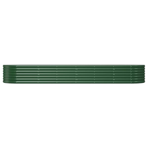 Odlingslåda galvaniserat stål 296x80x36 cm grön