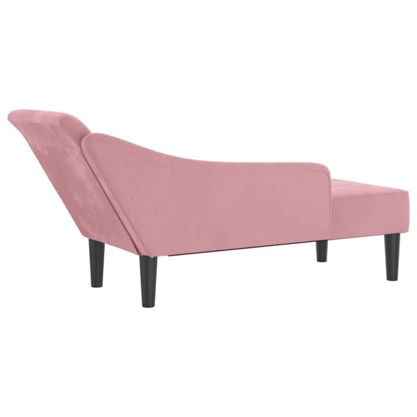 Schäslong med dynor rosa sammet