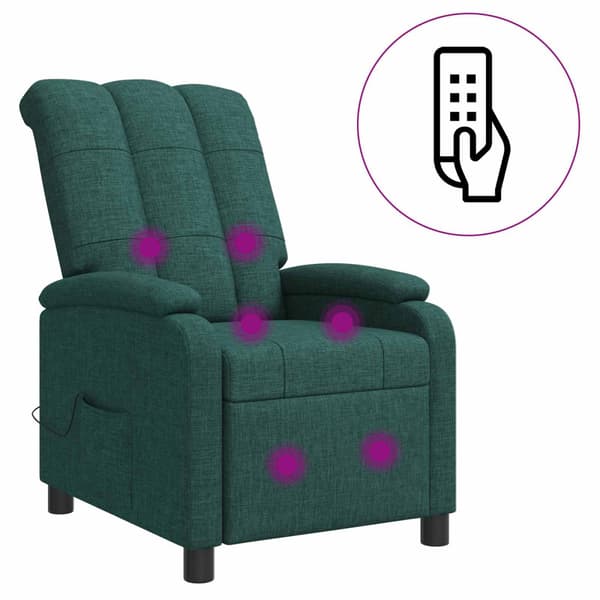 Massagefåtölj Mörkgrön Tyg