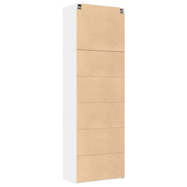 Högskåp vit 80x42,5x249 cm konstruerat trä