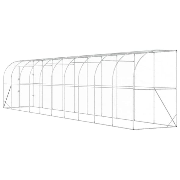 Hönshus mot Vägg Silver 600 x 150 x 215 cm Galvaniserat stål