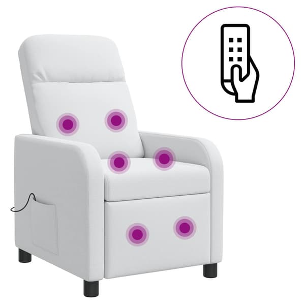 Massagefåtölj Vit Tyg