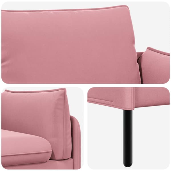 2-sits soffa 2-sits Rosa 188 x 81 x 89 cm Sammet