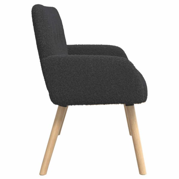 2-sitssoffa med ben i massivt trä Mörkgrå Bouclé