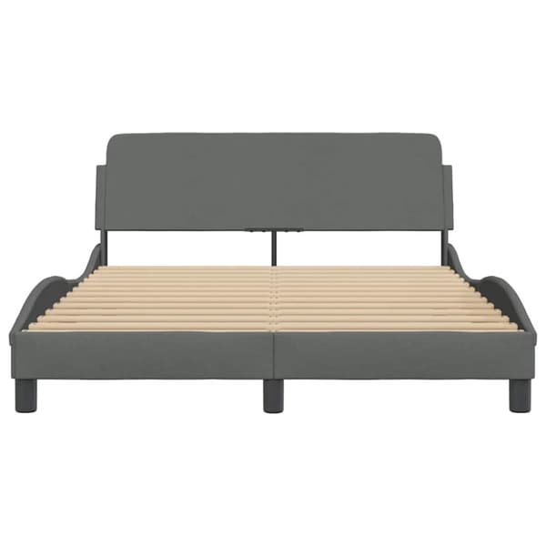 Bed Frame "Dover" Dark Grey 137x190 cm Fabric