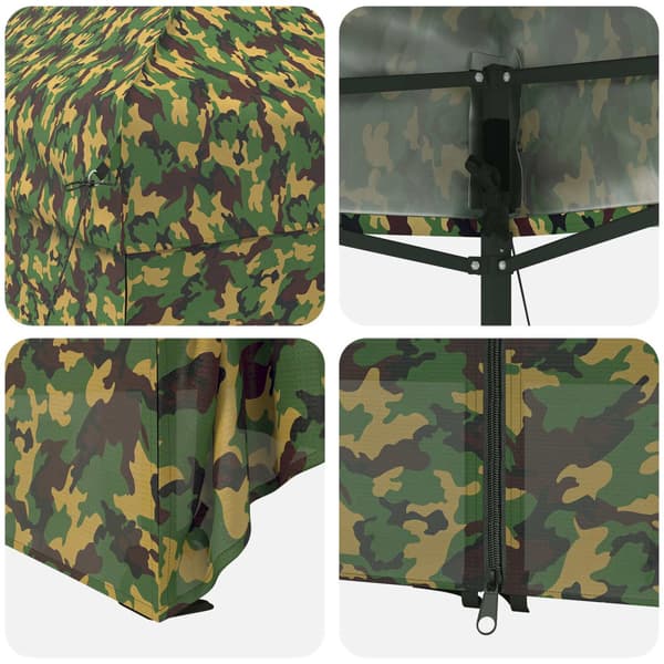 Tält med 4 sidoväggar 2 x 2 m Armémönster