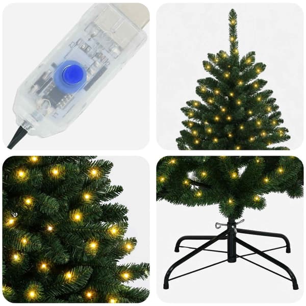 Plast Hingad Julgran 300 cm 1000 LED-lampor Varmvit stål