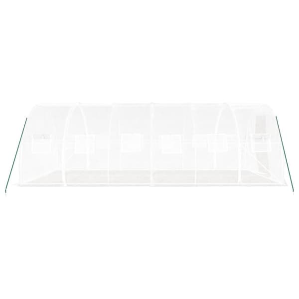 Växthus med stålram vit 18 m² 6x3x2 m