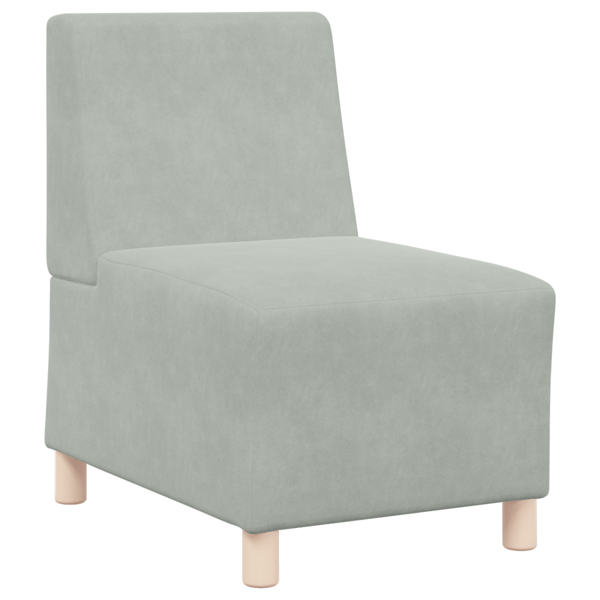 Modulsofa utan armstöd 3 pcs Ljusgrå 55 x 74 x 82 cm Sammet